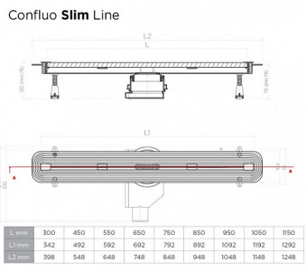 Душевой лоток щелевой Pestan Confluo Slim Line 750 Matte Black