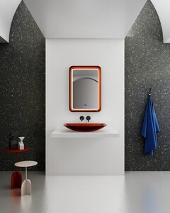 Зеркало Abber Kristall AT6701Opal 55x80 с подсветкой, коричневый