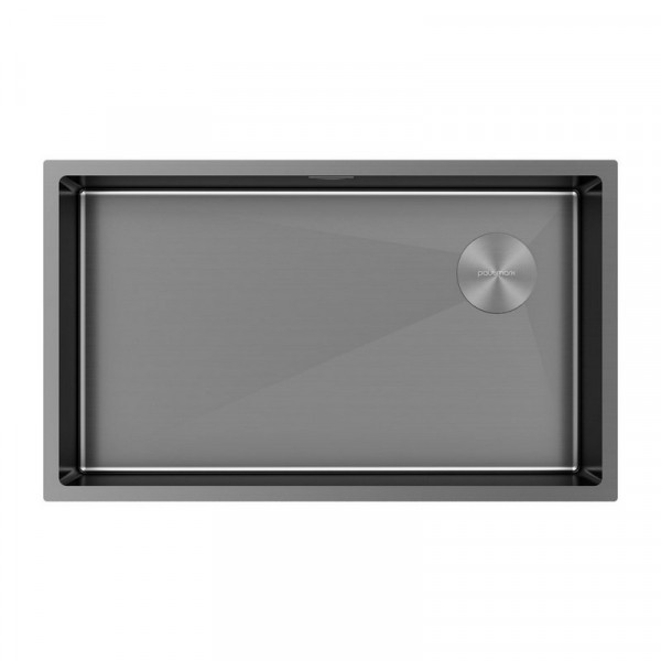 Кухонная мойка Paulmark NEXT-SKEW 74 UNI PM887444-GM вороненая сталь 74х44 см