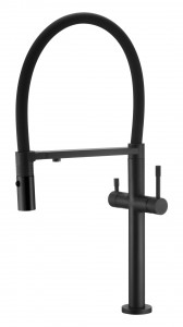 Смеситель для кухни Boheme Uno BLACK c краном для питьевой воды 115-B