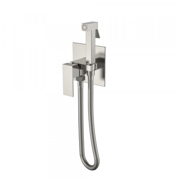 Смеситель гигиенический Boheme Qubic Brushed Nickel 477-NB никель