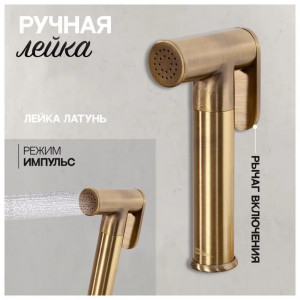 Гигиенический душ со смесителем встраиваемый Hansberge H3099BR бронза