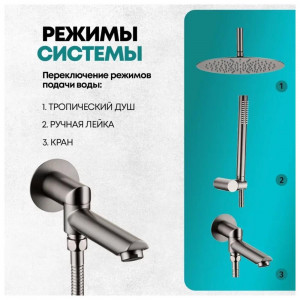 Душевая система встраиваемая Grocenberg GB5099BG-2 графит