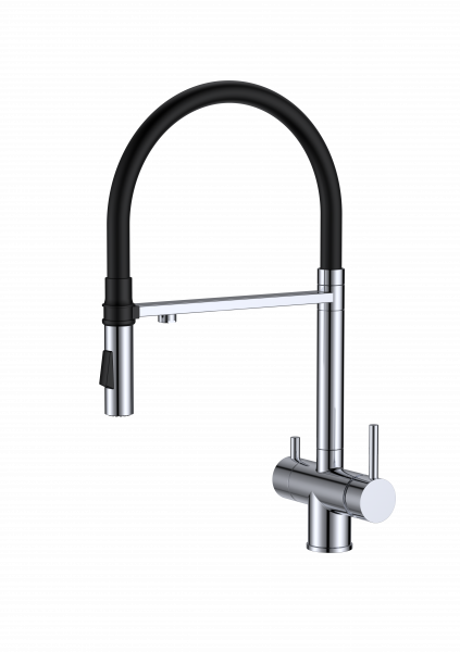 Смеситель для кухонной мойки Roxen Keit 500504CH-B хром глянцевый/черный