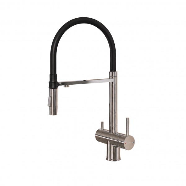 Смеситель для кухонной мойки Roxen Keit 500504NB-B брашированный никель/черный