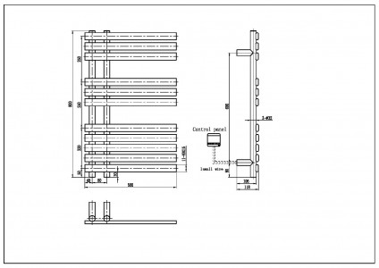 Полотенцесушитель электрический Boheme сухой VENTURO GUN METAL 500x118x800 мм (723-GM)