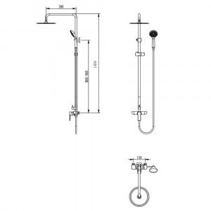 Душевая система (без излива) Grocenberg GB7095CR хром