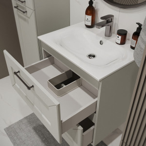 Тумба с раковиной подвесная 60см Terminus Victoria VIC10602900301O белый