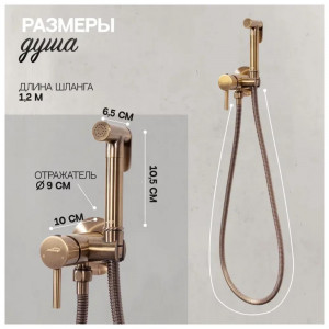 Гигиенический душ со смесителем встраиваемый Hansberge H3099BR бронза