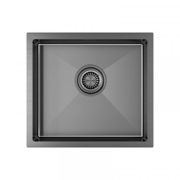 Кухонная мойка Paulmark ALLER 44 UNI PM94444-GM вороненая сталь PVD 44х44см