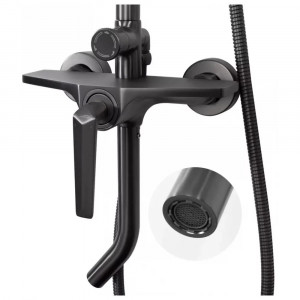 Душевая система Hansberge H5068BG Оружейная сталь