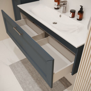 Тумба с раковиной подвесная 120см Terminus Victoria VIC101201703101O серый шёлк