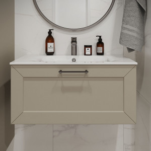 Тумба с раковиной подвесная 80см Terminus Victoria VIC10801900101O айвори