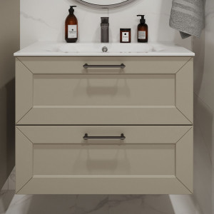 Тумба с раковиной подвесная 80см Terminus Victoria VIC10802900101O айвори