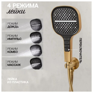 Душевая система встраиваемая без излива Hansberge H6090MG матовое золото