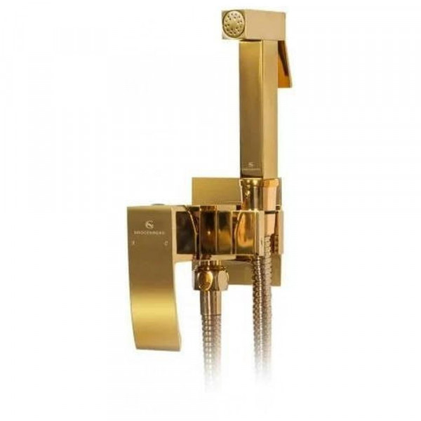 Гигиенический душ со смесителем встраиваемый Grocenberg GB007GO золото