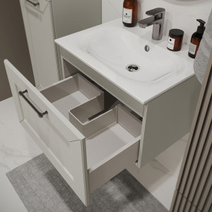 Тумба с раковиной подвесная 60см Terminus Victoria VIC10601900301O белый