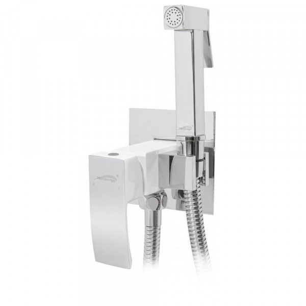 Гигиенический душ со смесителем встраиваемый Hansberge H3077W хром/белый