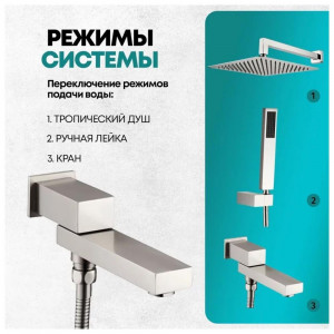 Душевая система встраиваемая Grocenberg GB5089NK-1 никель