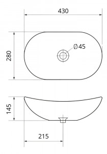 Умывальник Roxen Lune 570225 43х28 белый
