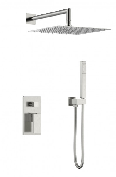 Смеситель встроенный для душа Boheme Qubic Brushed Nickel 474-3-NB никель