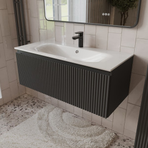 Тумба с раковиной подвесная 100см Terminus Sicilia SIC101001701601O графит