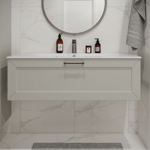 Тумба с раковиной подвесная 120см Terminus Victoria VIC101201900301O белый