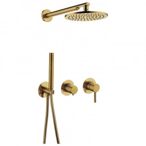 Душевая система встраиваемая без излива Grocenberg GB5090GL брашированное золото