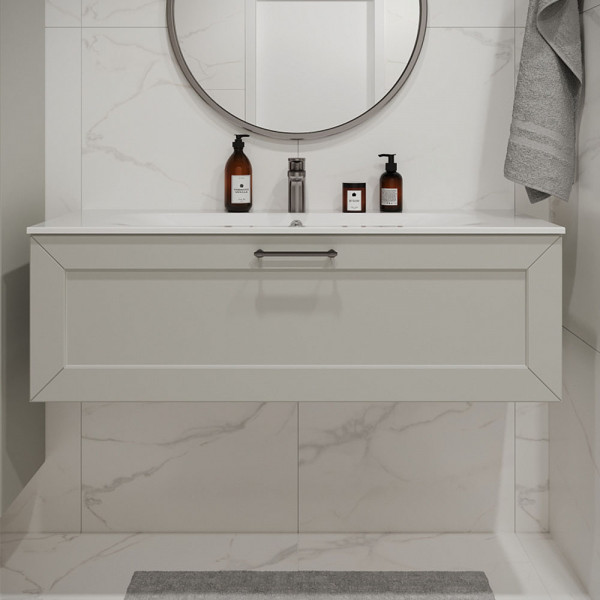 Тумба с раковиной подвесная 120см Terminus Victoria VIC101201900301O белый