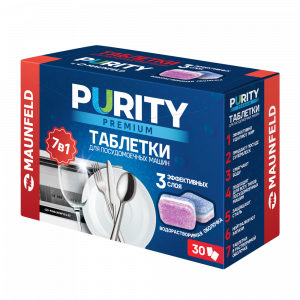 Таблетки для посудомоечных машин MAUNFELD Purity Premium MDT30PP 30 шт.