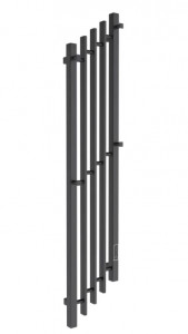 Полотенцесушитель электрический Маргроид Ferrum Inaro Cascade 30×10 СНШ профильный 120×5×20 Черный матовый, скрытого монтажа, таймер справа