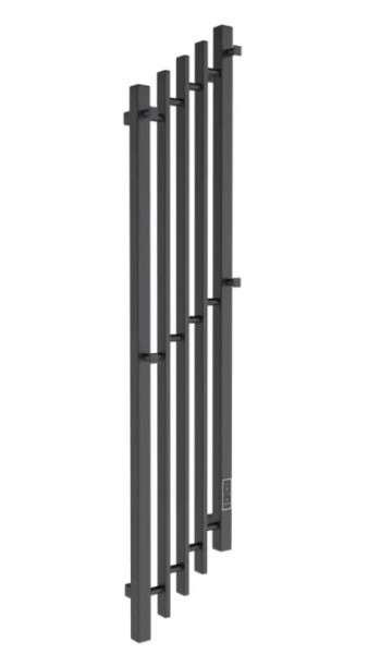 Полотенцесушитель электрический Маргроид Ferrum Inaro Cascade 30×10 СНШ профильный 120×5×20 Черный матовый, скрытого монтажа, таймер справа