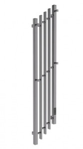 Полотенцесушитель электрический Маргроид Ferrum Inaro Cascade 30×10 СНШ профильный 120×5×20 Графит, скрытого монтажа, таймер справа