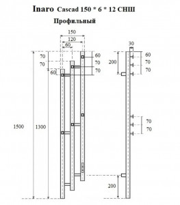 Полотенцесушитель электрический Маргроид Inaro 3 Cascade СНШ профильный хром скрытого монтажа, таймер справа