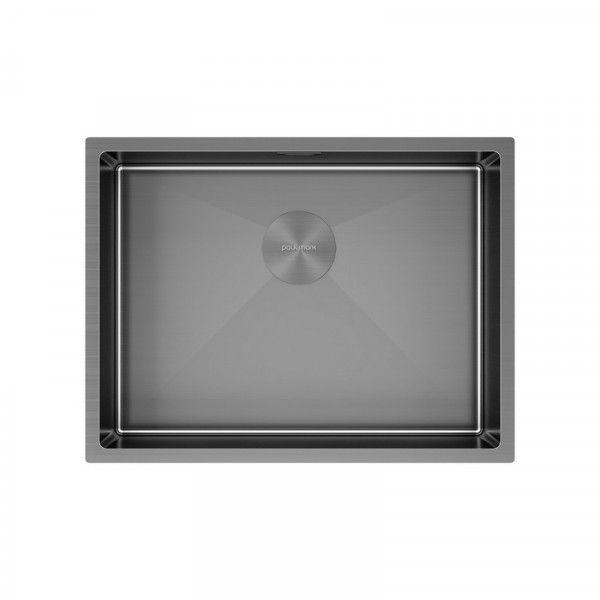 Кухонная мойка Paulmark NEXT 58 UNI PM215844-GM вороненая сталь 58х44 см