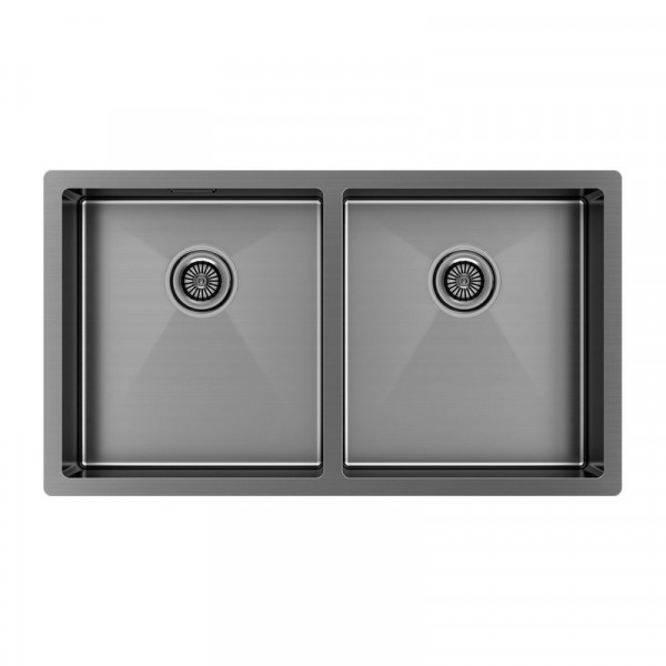 Кухонная мойка Paulmark GERBERG 78/2 UNI PM237844-GM вороненая сталь 78х44 см
