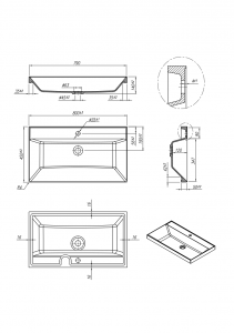Умывальник Roxen Mila 80х45 gray 3001180-DG
