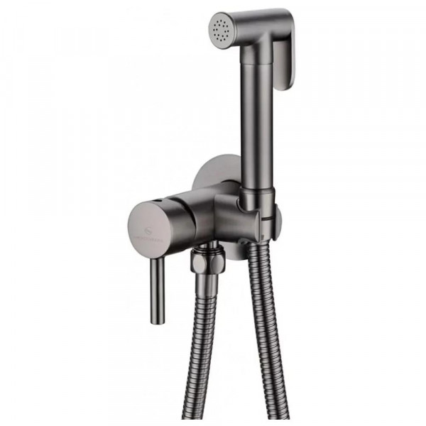 Гигиенический душ со смесителем встраиваемый Grocenberg GB001BG графит