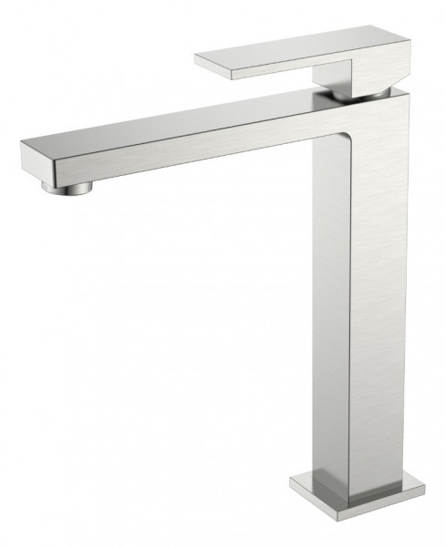 Смеситель для умывальника высокий Boheme Qubic Brushed Nickel 472-NB никель