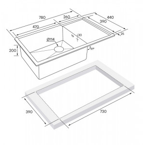 Кухонная мойка Paulmark GERBERG 78F UNI PM217844-BG брашированное золото 78х44 см