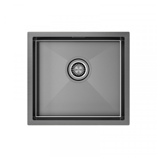 Кухонная мойка Paulmark ALLER 48 UNI PM804844-GM вороненая сталь PVD 48х44 см