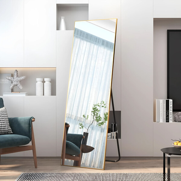 Напольное зеркало Emze Floor 40х150 см с подставкой в золотой раме DK23502.AUR