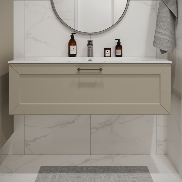 Тумба с раковиной подвесная 120см Terminus Victoria VIC101201900101O айвори