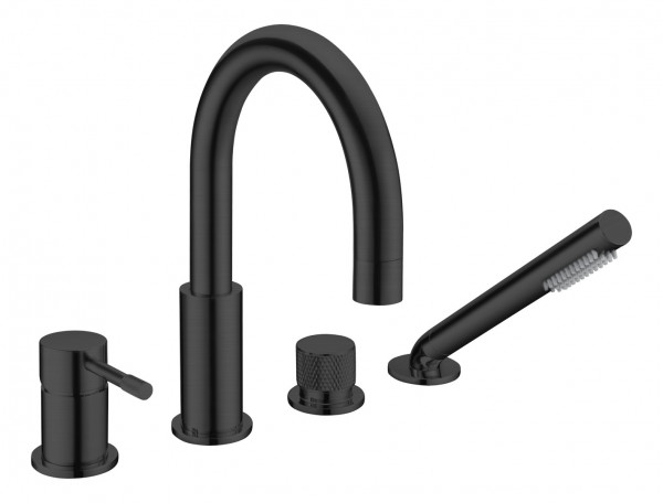 Смеситель врезной на борт ванны Boheme Uno Black 460-B