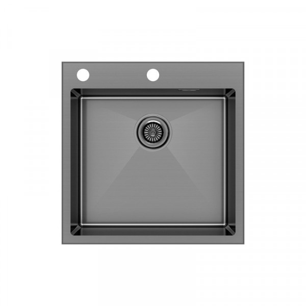 Кухонная мойка Paulmark KRONER-EDGE 51 PM775151-GM вороненая сталь 51х51см