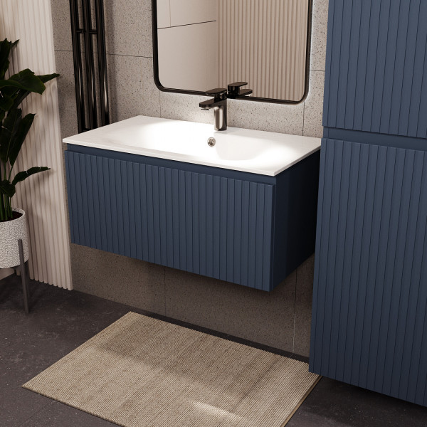 Тумба с раковиной подвесная 80см Terminus Vatikan VAT10801703101O серый шёлк