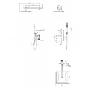 Душевая система встраиваемая без излива Grocenberg GB5089CR-3 хром