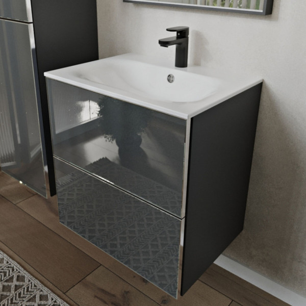 Тумба с раковиной подвесная 60см Terminus Vega VEG10602701601OSL графит