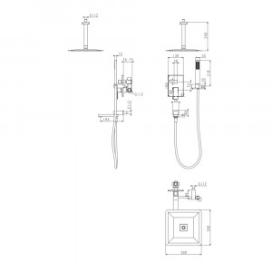 Душевая система встраиваемая Grocenberg GB5089MG-2 матовое золото