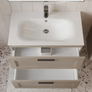 Тумба с раковиной подвесная 80см Terminus Classik CLA10802200501O капучино